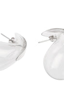 Large drop glass earrings by MAZ Manuela Álvarez featuring elegant transparent glass pendants.