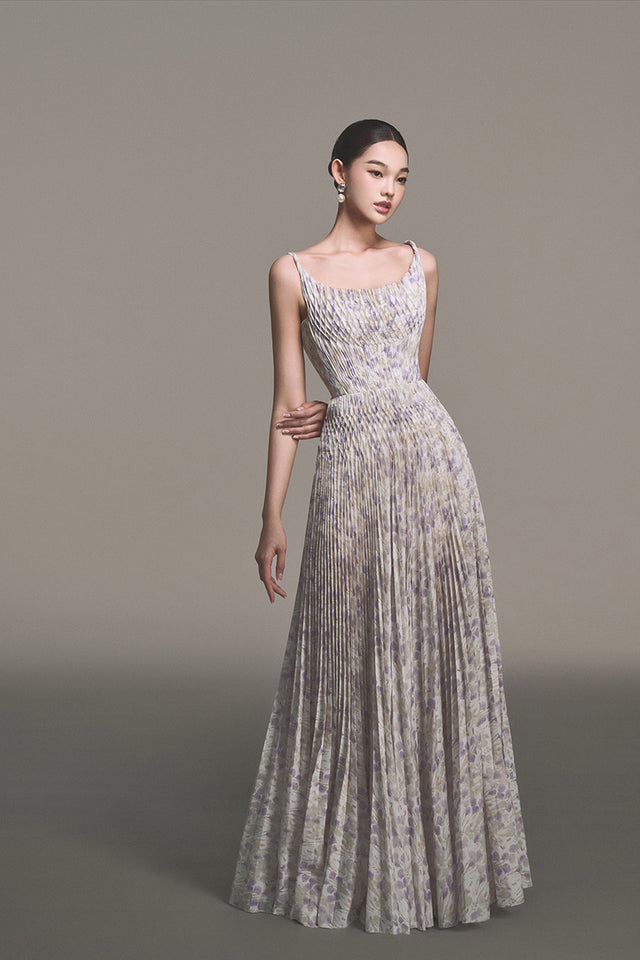 Pleat Lavender Gauze Marie Dress main image 1