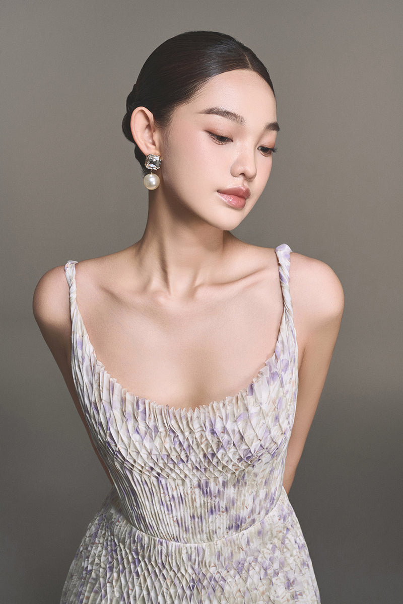 LAVENDER PLEATED MAXI DRESS - CULT MIA