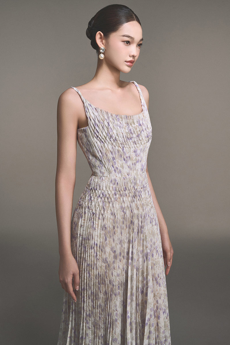LAVENDER PLEATED MAXI DRESS - CULT MIA
