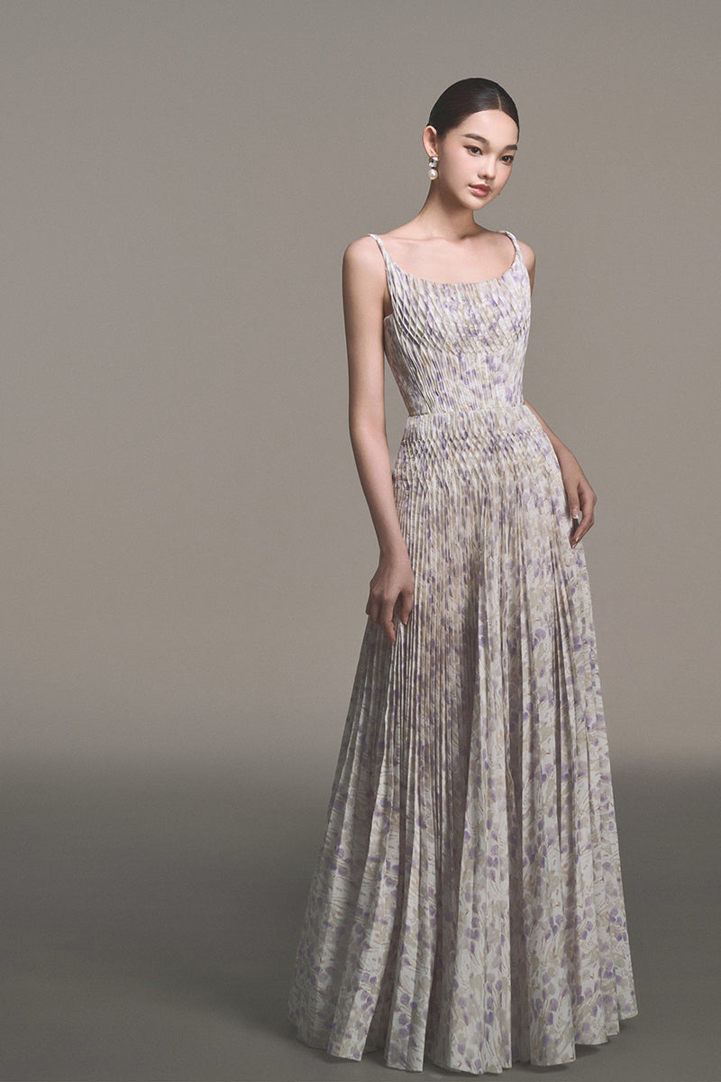 LAVENDER PLEATED MAXI DRESS - CULT MIA
