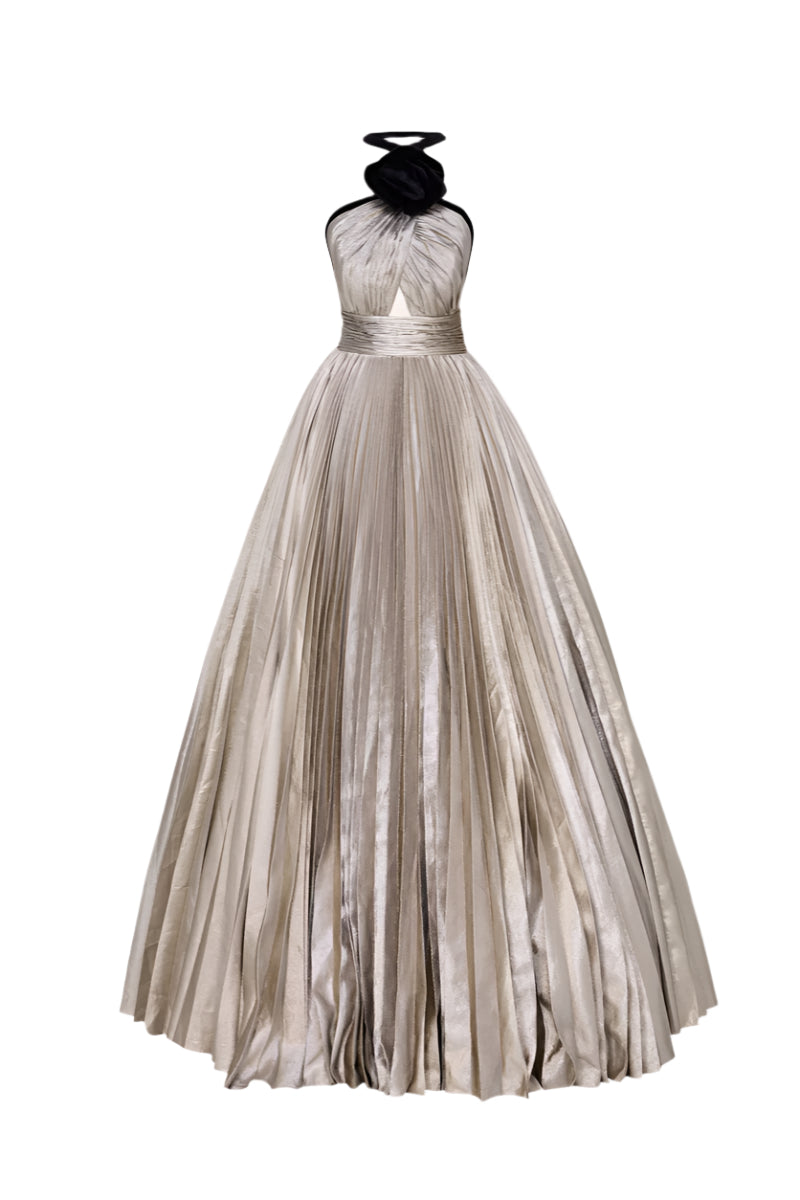 LAVERNA DRESS IN GOLD/BLACK - CULT MIA