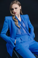 Blue Marseille jacket by Lekieu, stylish outerwear with a structured fit and button details, perfect for casual or formal wear.