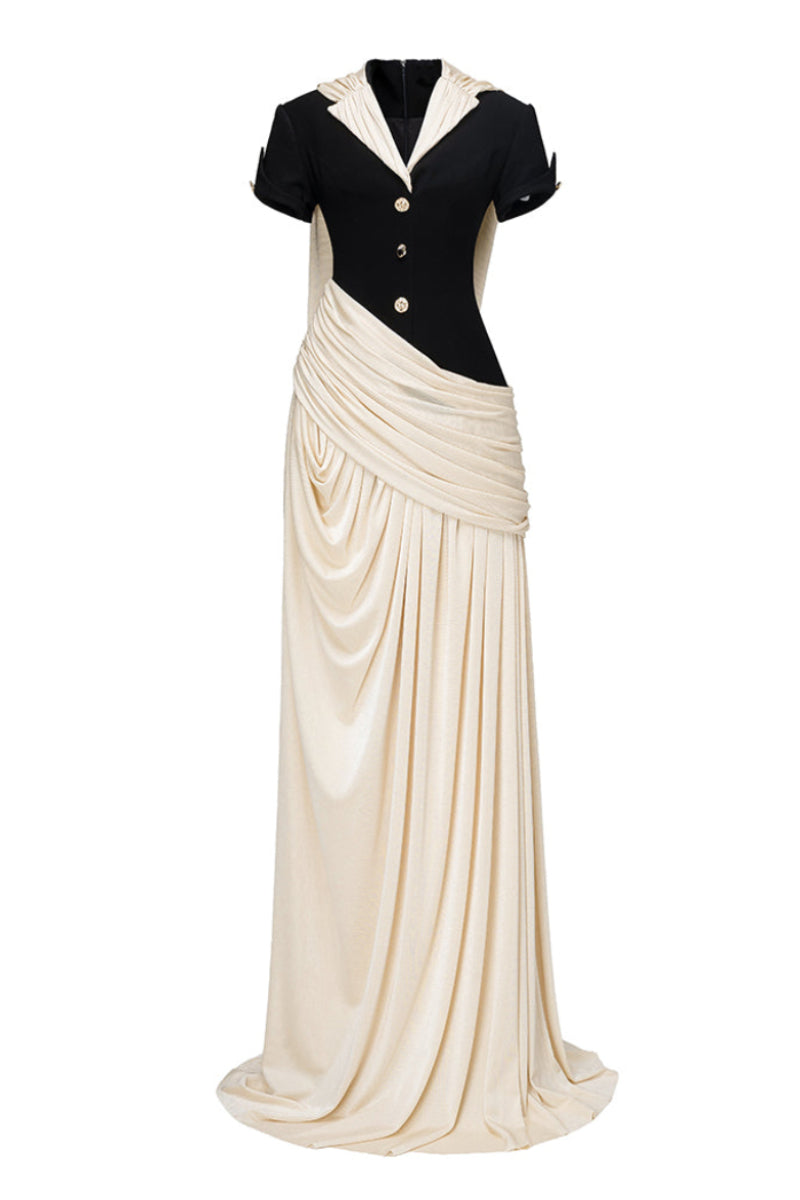 LEPIC DRESS IN BLACK AND IVORY