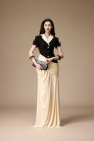 LEPIC DRESS IN BLACK AND IVORY