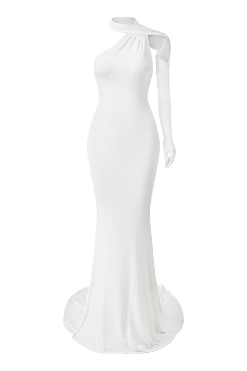 SERENA WHITE MERMAID MAXI DRESS - CULT MIA