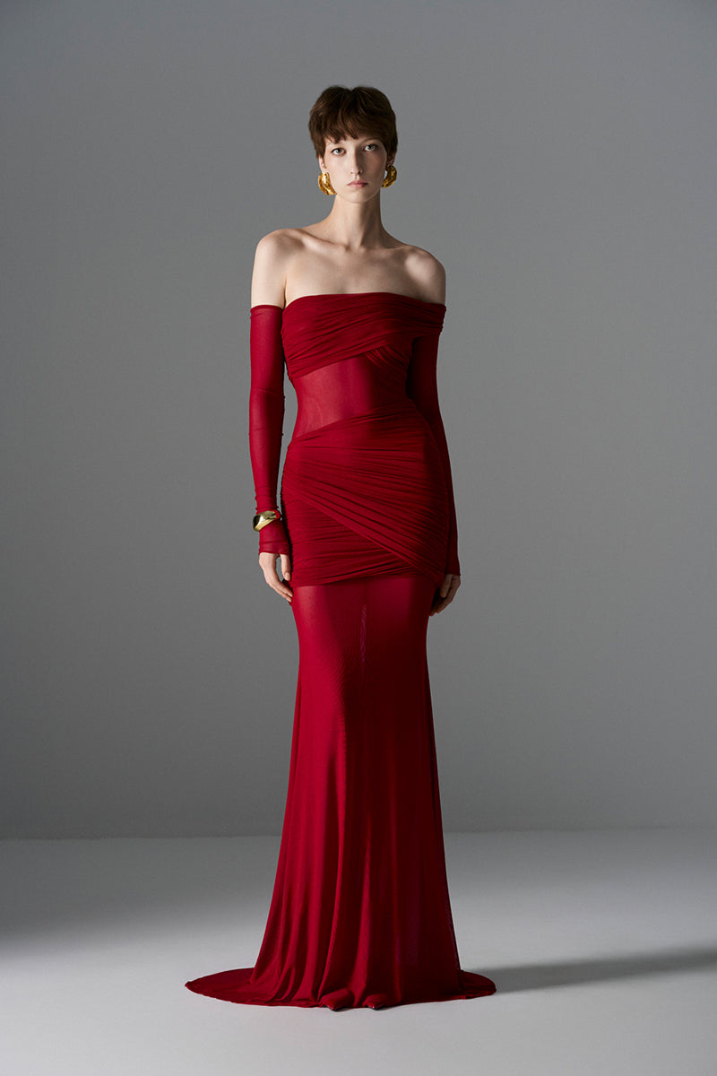 crimson red dresses Betty Lace Fit and Flare Mini Dress Shop American Threads Dress Shop Crimson / M