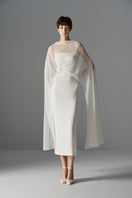 Le Thanh Hoa Cloud Whisper Gown midi dress with flowing fabric and elegant design, perfect for sophisticated occasions.