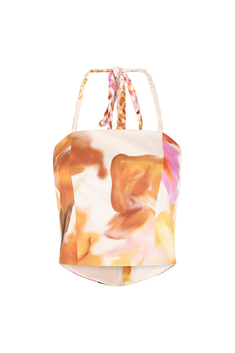 Tinta Latina floral print Lettitop, stylish women's blouse with vibrant floral pattern, lightweight fabric, and relaxed fit.