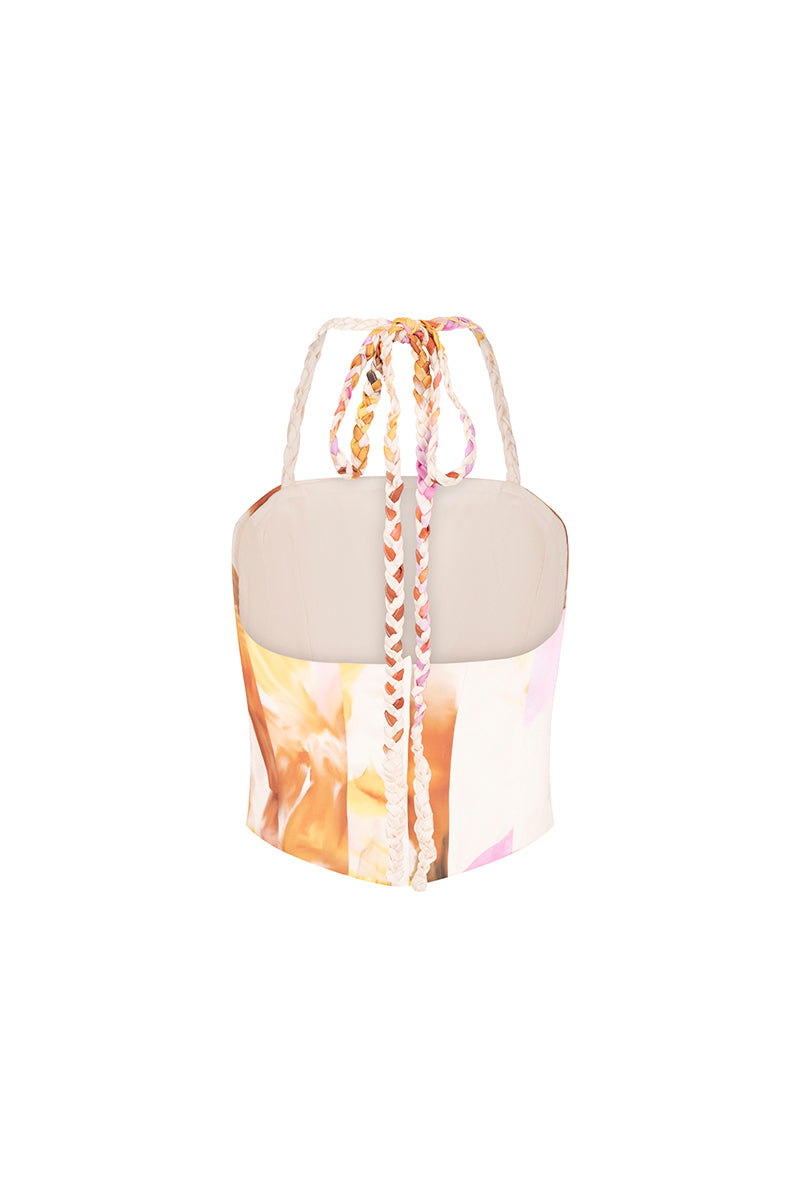 Floral Tinta Latina Lettitop top with ruffled details, lightweight fabric, and vibrant floral pattern perfect for casual wear.