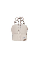 Tinta Latina ivory Lettitop blouse, sleeveless top with a relaxed fit and round neckline, displayed on a hanger.