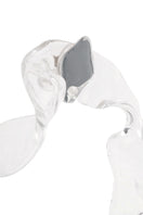 Silver glass hoop earrings by MAZ Manuela Álvarez with lichen-inspired design, elegant and lightweight jewelry.