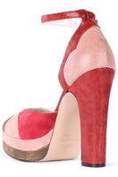 Terry de Havilland Lily Amalfi platform heels with strappy design and high heel, in a vibrant color, displayed on a plain background.