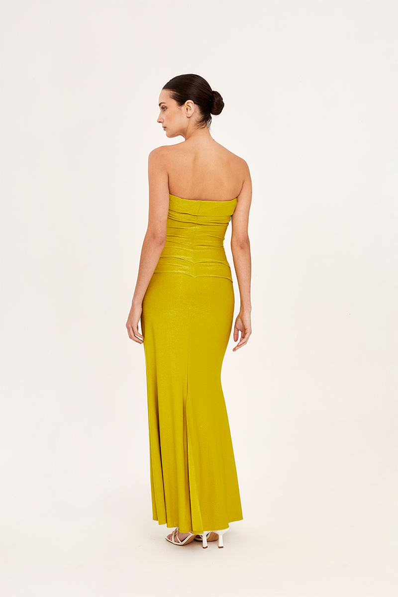 LIME STRAPLESS MIDI DRESS | CULT MIA | Aguaclara LIME STRAPLESS MIDI DRESS | CULT MIA | Aguaclara