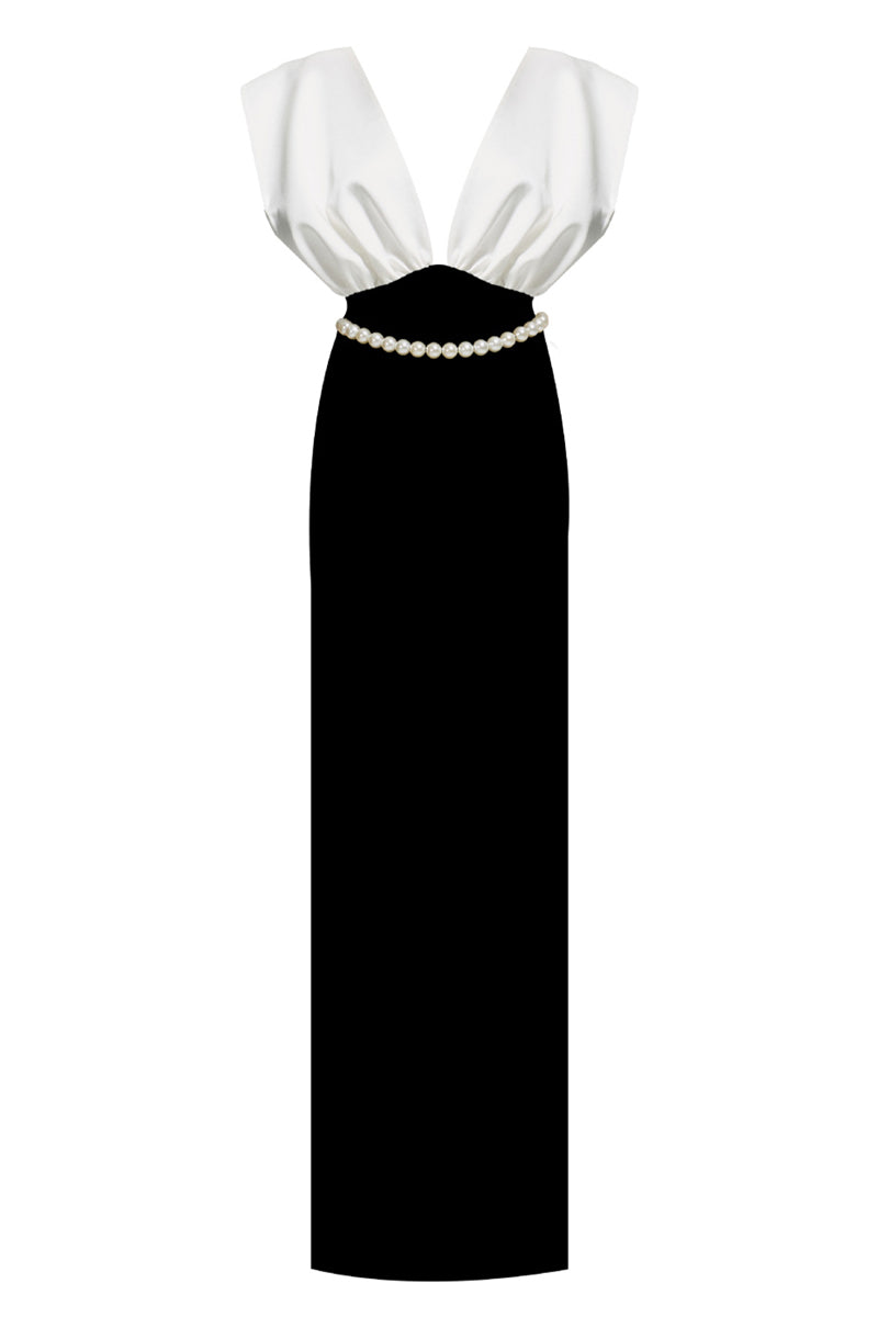 Nur Karaata Ciragan Palace gown displayed on a model, featuring intricate design and luxurious fabric, perfect for elegant occasions.
