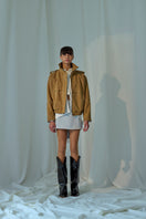Suede Katy Jacket by Lorena Saravia featuring a stylish, fitted design with a soft, textured suede finish.