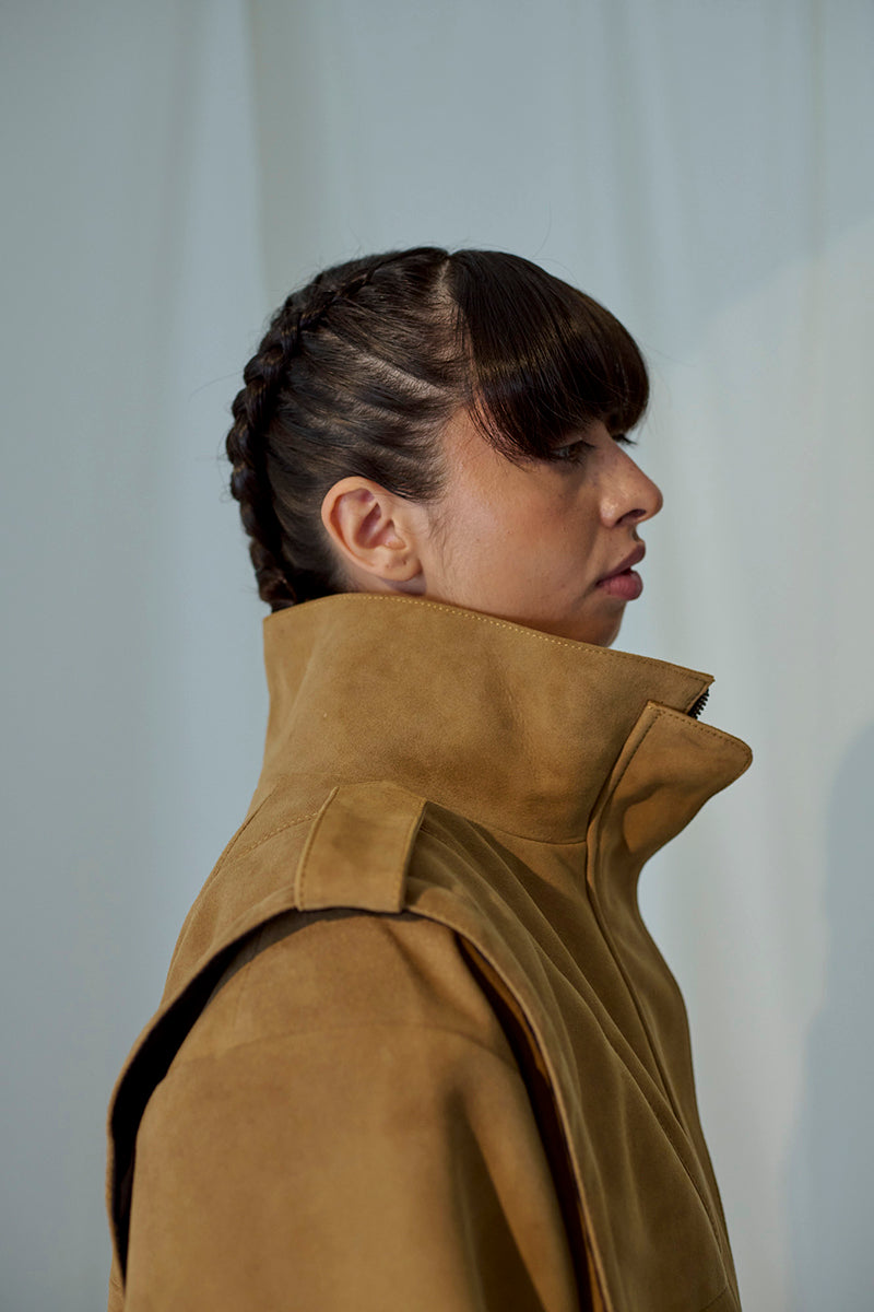 Lorena Saravia Katy suede jacket featuring a stylish, soft suede material with a tailored fit and classic design.