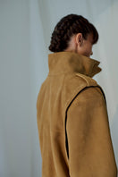 Lorena Saravia Katy Suede Jacket featuring a stylish, soft suede exterior and classic design, perfect for casual or dressy wear.