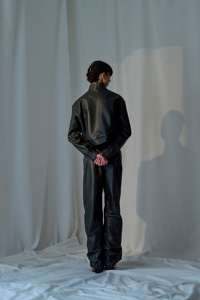 Lorena Saravia Julia Jacket in stylish fabric, featuring a modern design, front zipper, and tailored fit for contemporary fashion.