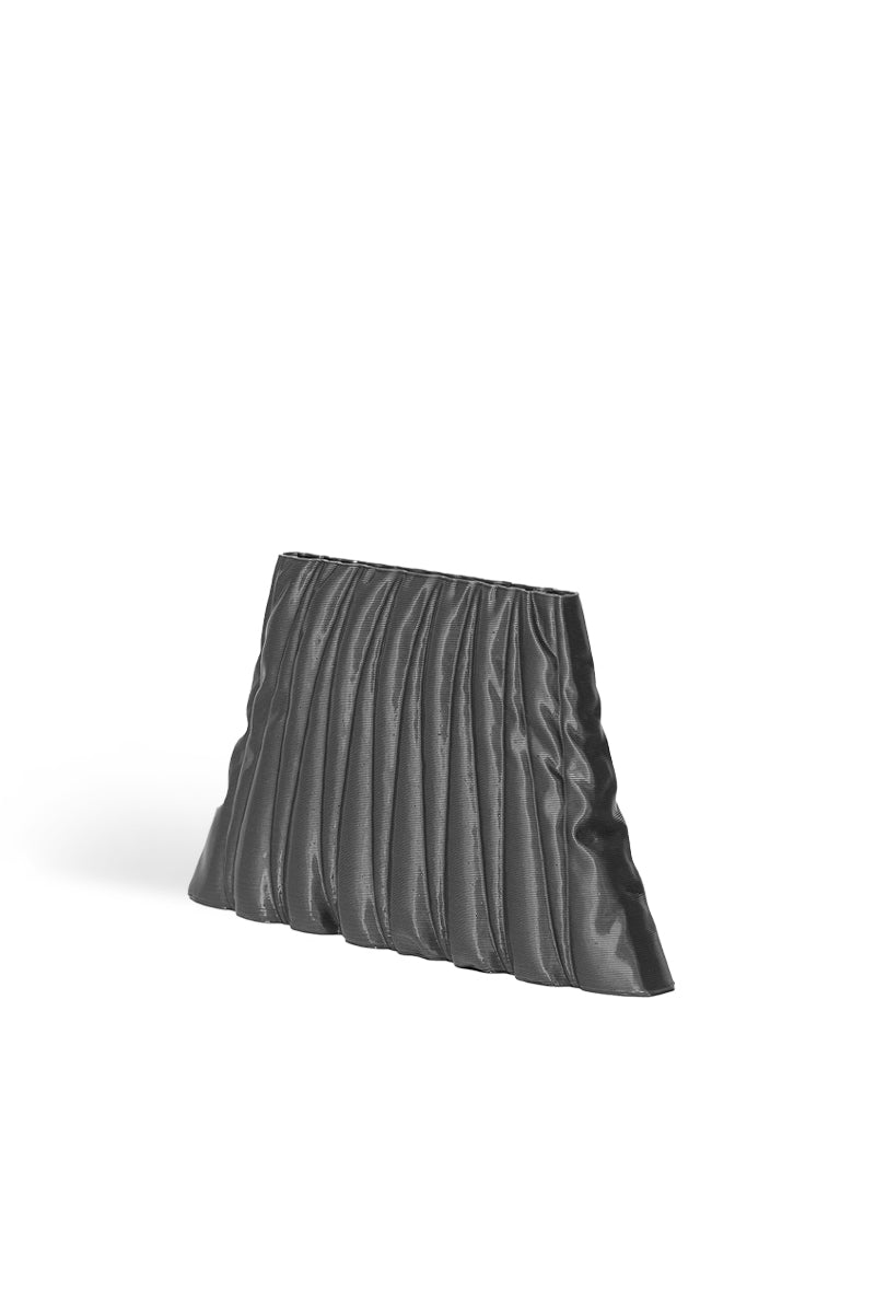 Touchless Liquid Treasures in Silver clutch bag with sleek design and metallic finish, perfect for evening or special occasions.