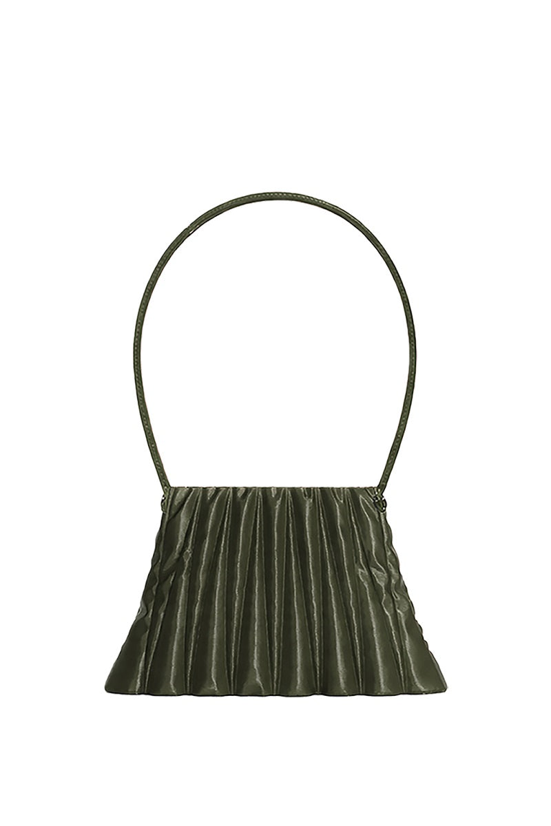 Touchless Olive Liquid Treasure shoulder bag with sleek design and adjustable strap, perfect for stylish everyday use.