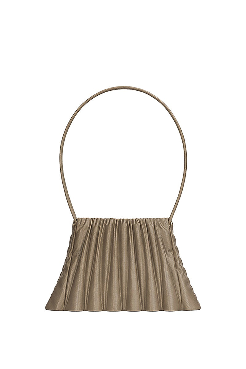 Touchless Stone Liquid Treasure shoulder bag showing textured stone-like design and adjustable shoulder strap.