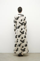 JC Pajares linen long coat with sequins, featuring a stylish design and elegant fit, displayed on a neutral background.