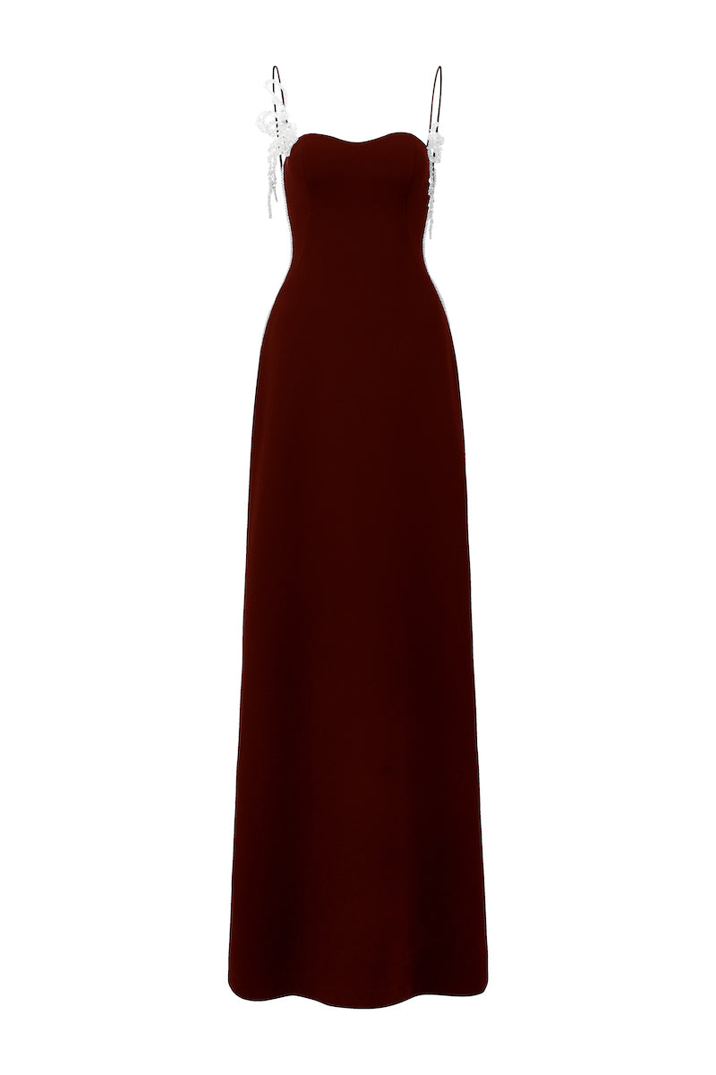 spaghetti strap maxi dress SPAGHETTI STRAP POLY CREPE MAXI DRESS | CULT MIA