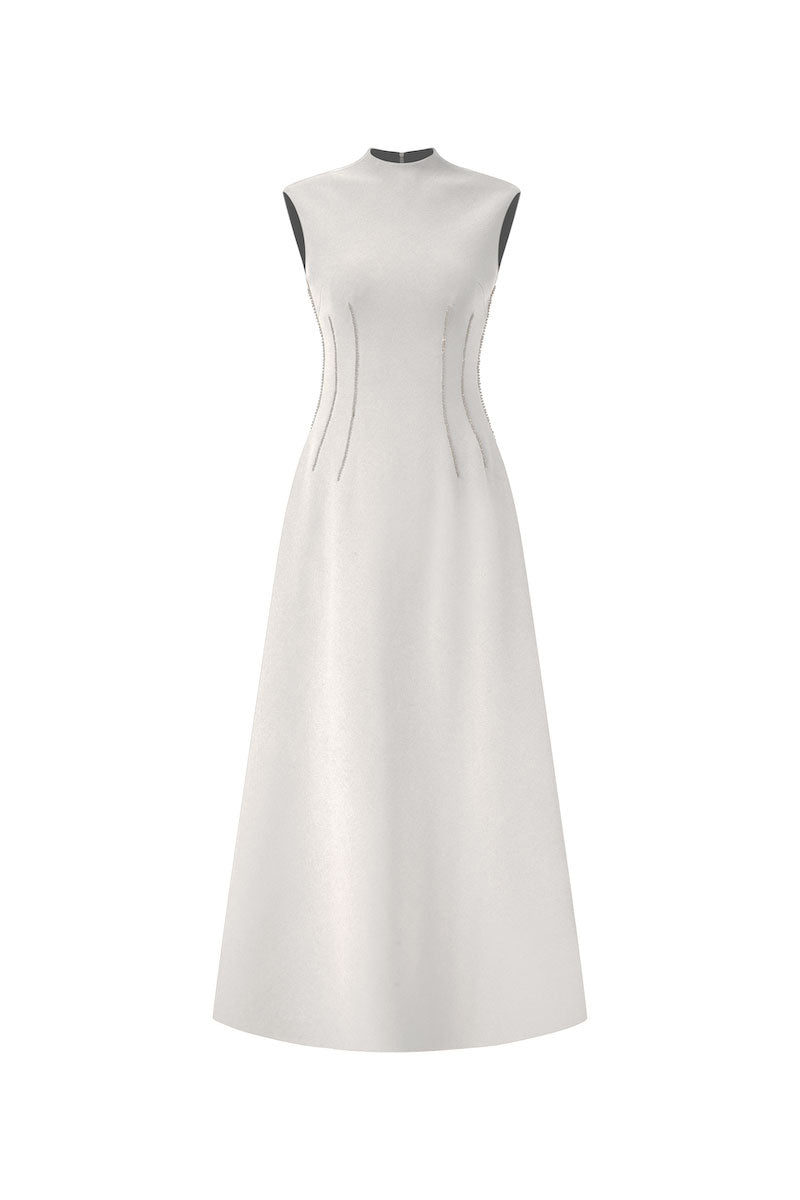 SLEEVELESS FLARED MIDI DRESS - CULT MIA