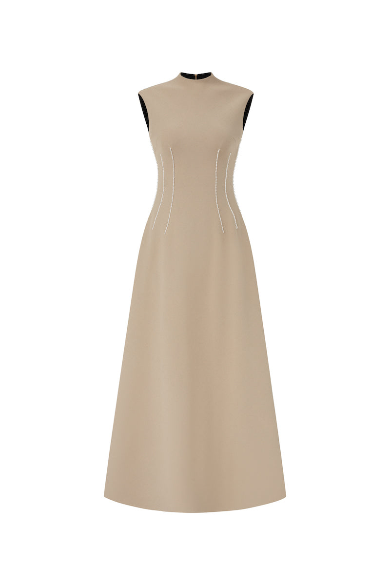 SLEEVELESS FLARED MIDI DRESS - CULT MIA