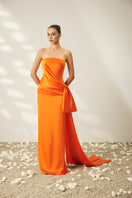 Le Thanh Hoa Clementine Flow gown with flowing fabric and elegant design, perfect for formal occasions.