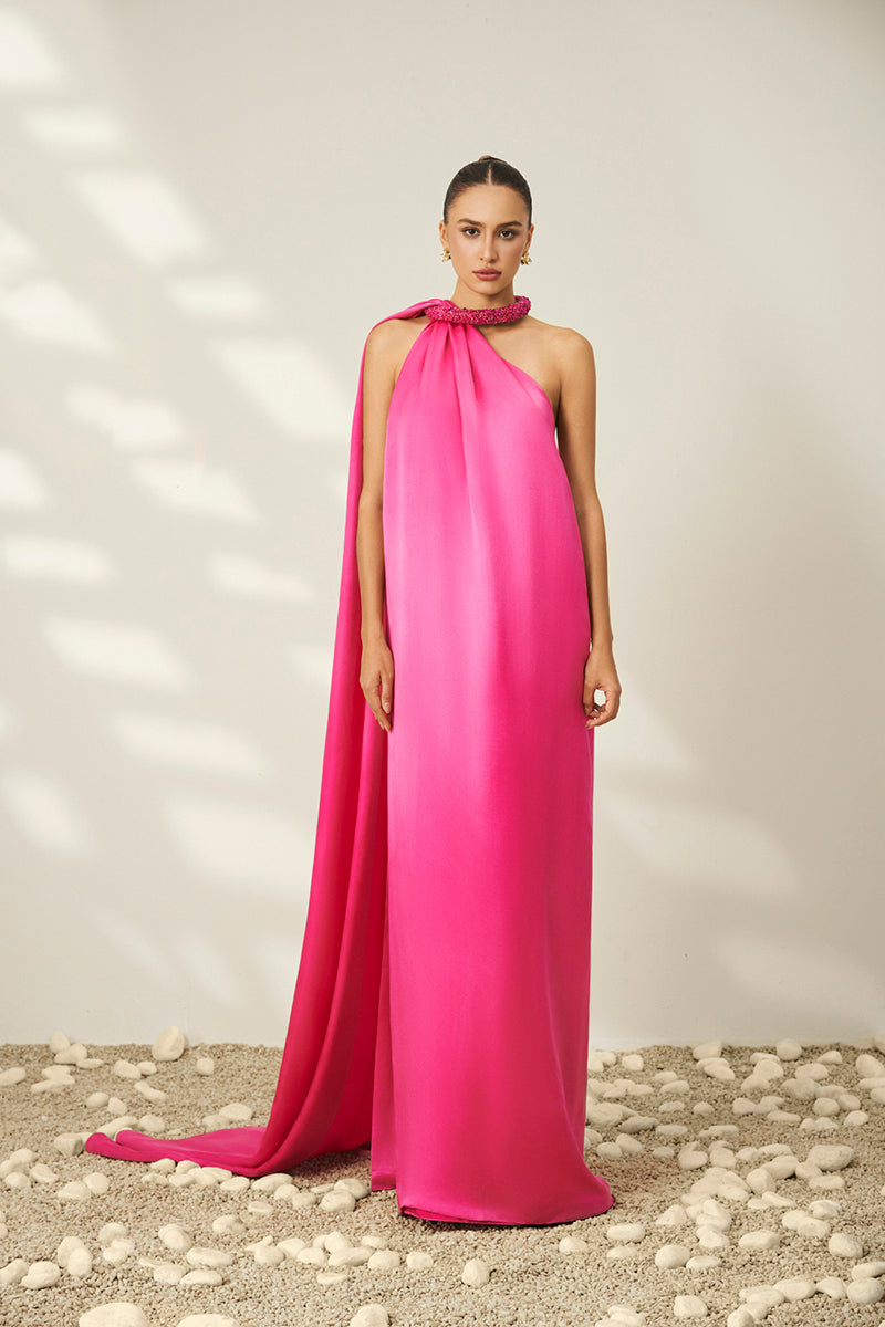 LUMINOUS HALTER DRESS