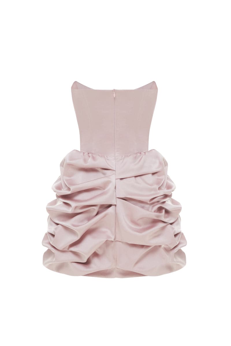 LUCKY ROSE PINK MINI DRESS WITH TRAIL - CULT MIA