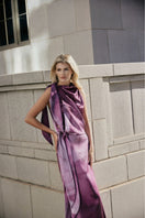 Purple print Lumara blouse by Tinta Latina, stylish top with floral pattern, featuring a relaxed fit and elegant design.