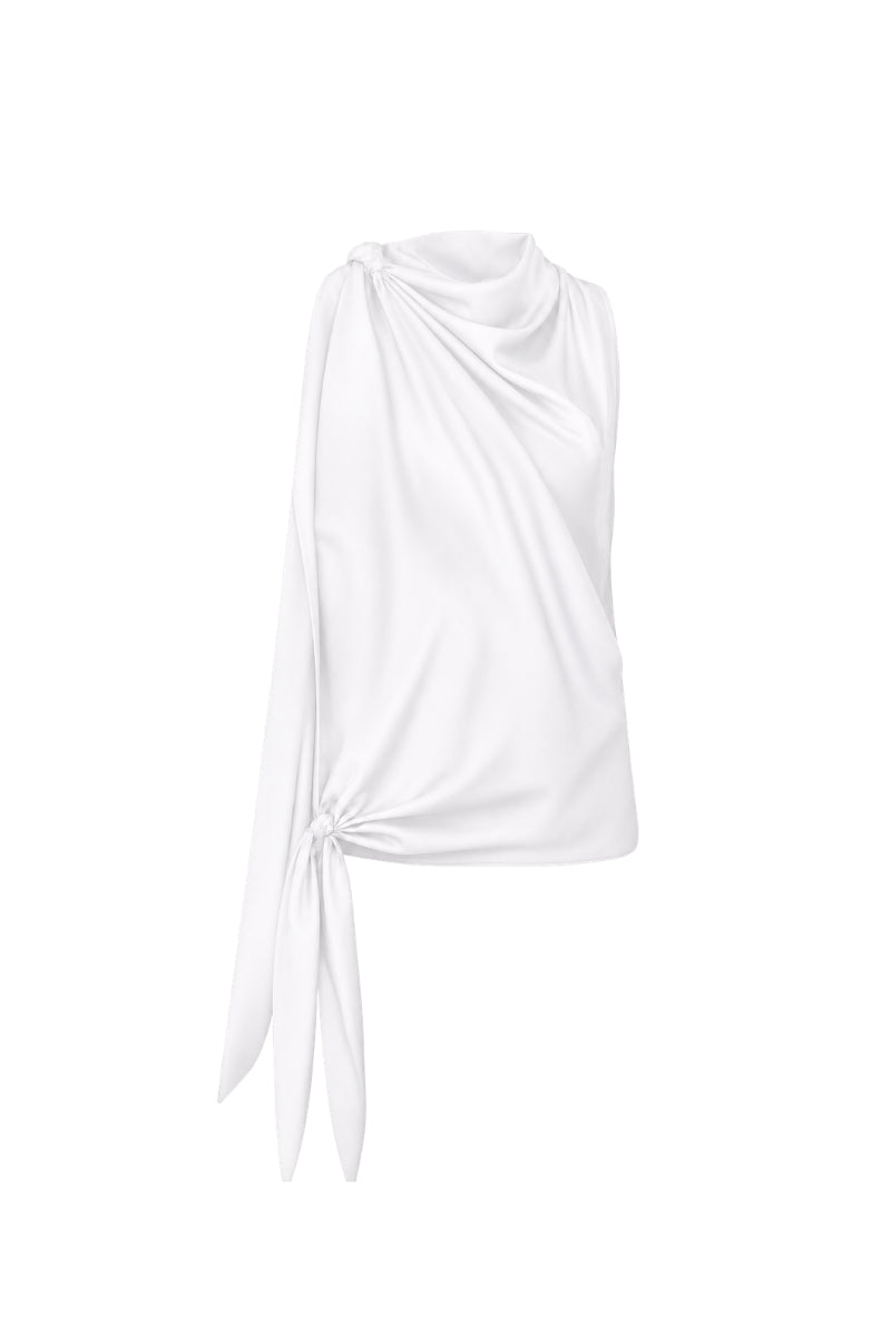 White pearl Lumara blouse by Tinta Latina, stylish women's top with elegant design and lightweight fabric.