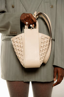 ISIDORA MALVA La Dorada Mini Tote in ivory, top handle bag with a sleek, minimalist design and smooth leather finish.