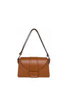 ISIDORA MALVA La Pradera shoulder bag in tan leather with adjustable strap and spacious interior.