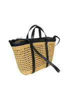 Black La Union tote bag by Isidora Malva, top handle bag with spacious design and sleek finish, perfect for everyday use.
