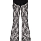 Black Kris Marán laced pants with stylish cutout details, showcasing a trendy and edgy fashion look.
