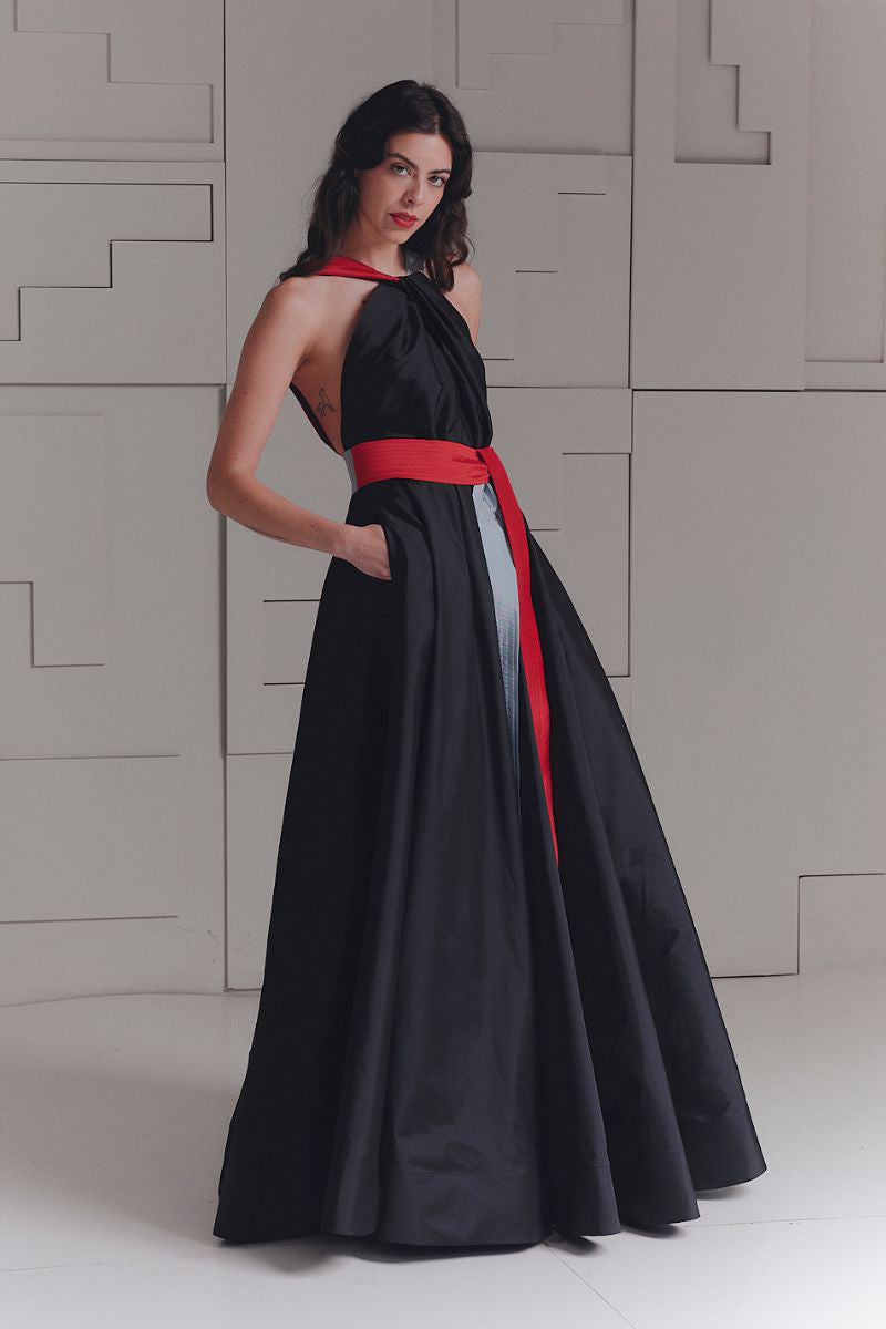 LADY GUGGENHEIM BLACK DRESS IN MULTICOLOR - CULT MIA