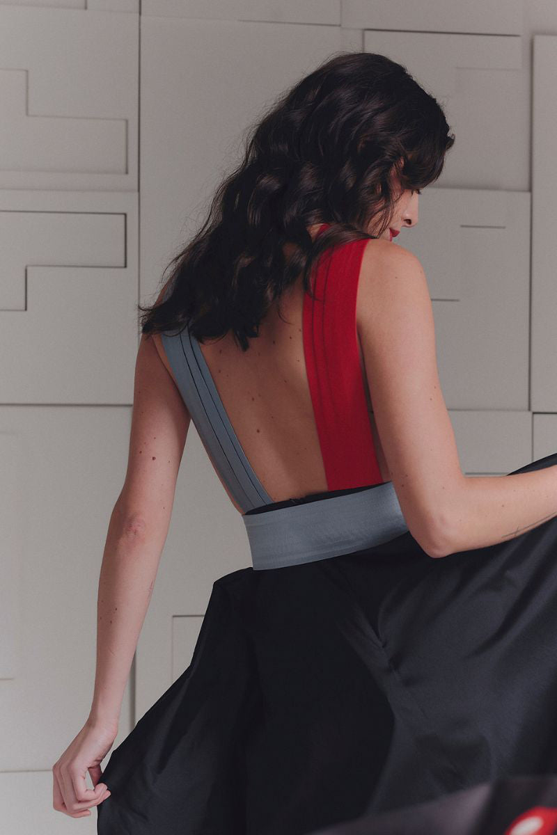 LADY GUGGENHEIM BLACK DRESS IN MULTICOLOR - CULT MIA