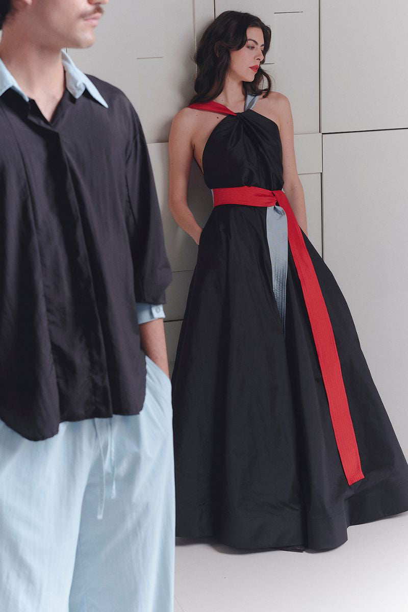 LADY GUGGENHEIM BLACK DRESS IN MULTICOLOR - CULT MIA