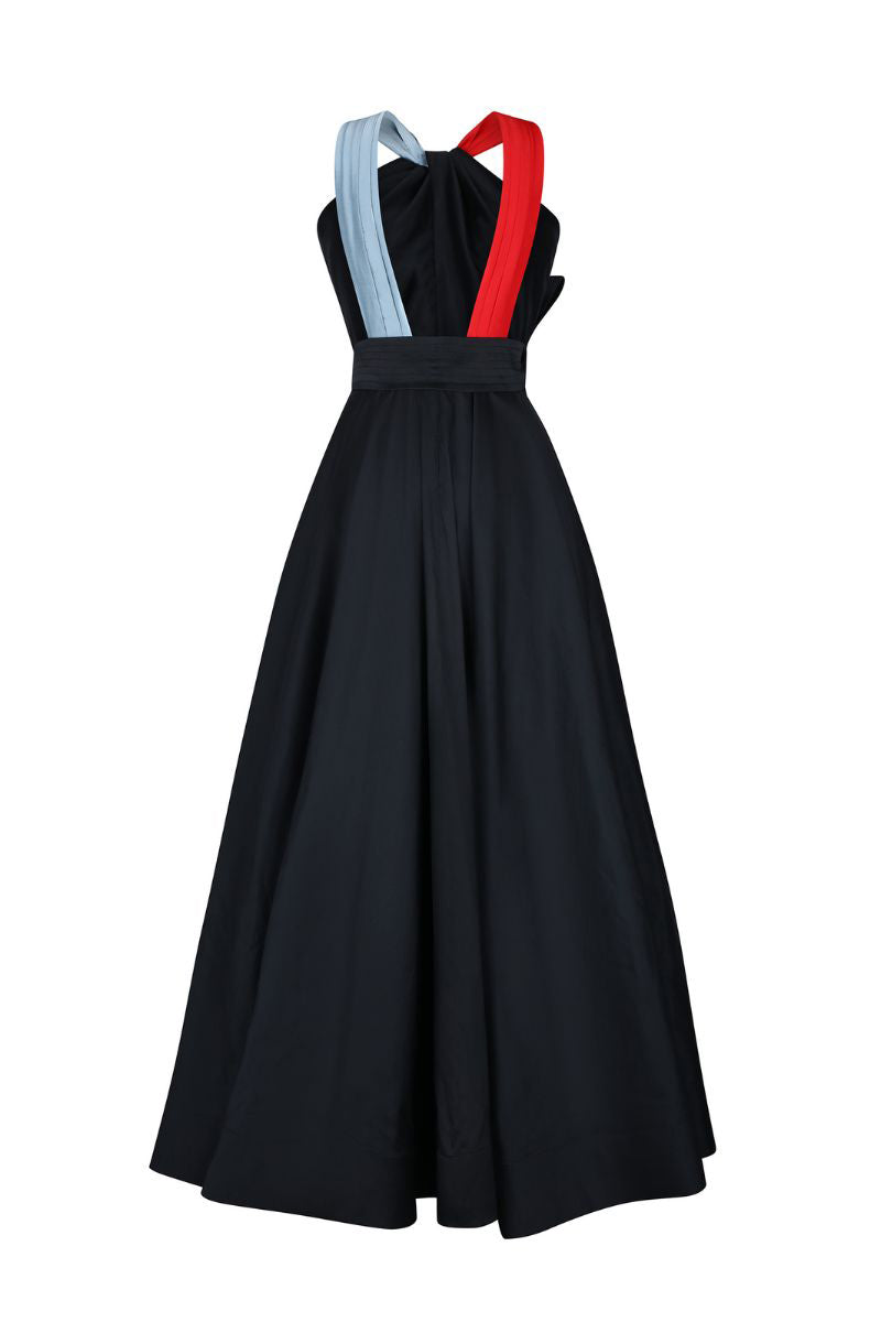 LADY GUGGENHEIM BLACK DRESS IN MULTICOLOR - CULT MIA