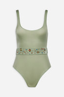 Maliluha La Mer One Piece Mint swimsuit showing a stylish one-piece design with a vibrant mint color.