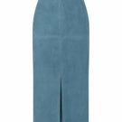 ZUT Laurel maxi skirt in jean blue, flowing denim fabric with a high waist and ankle-length design, stylish and comfortable.
