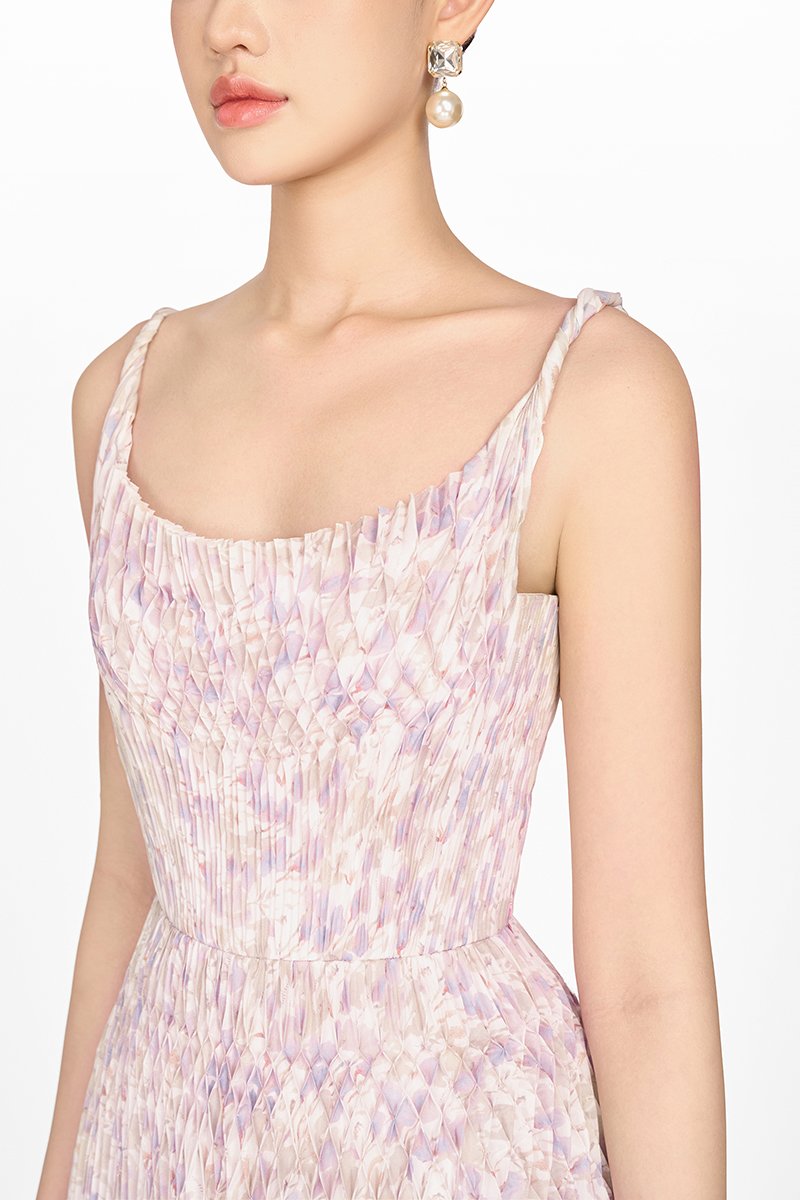 LAVENDER PLEATED MAXI DRESS - CULT MIA