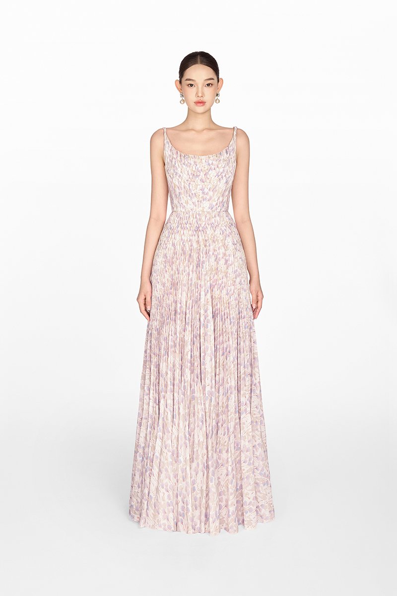 LAVENDER PLEATED MAXI DRESS - CULT MIA