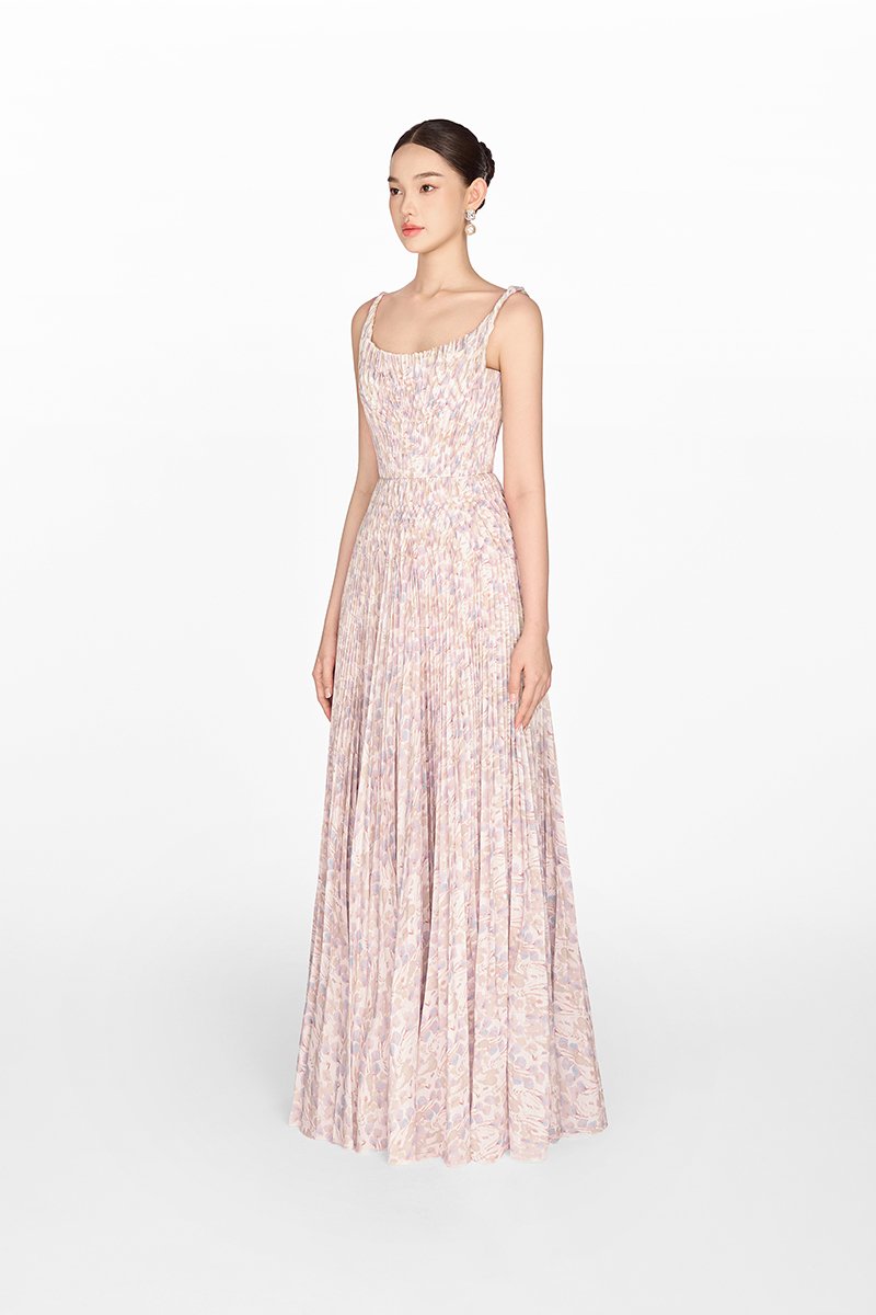 LAVENDER PLEATED MAXI DRESS - CULT MIA