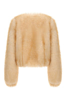 Nana Jacqueline Lavinia short faux fur jacket shown from the back, featuring plush fur texture and stylish design.