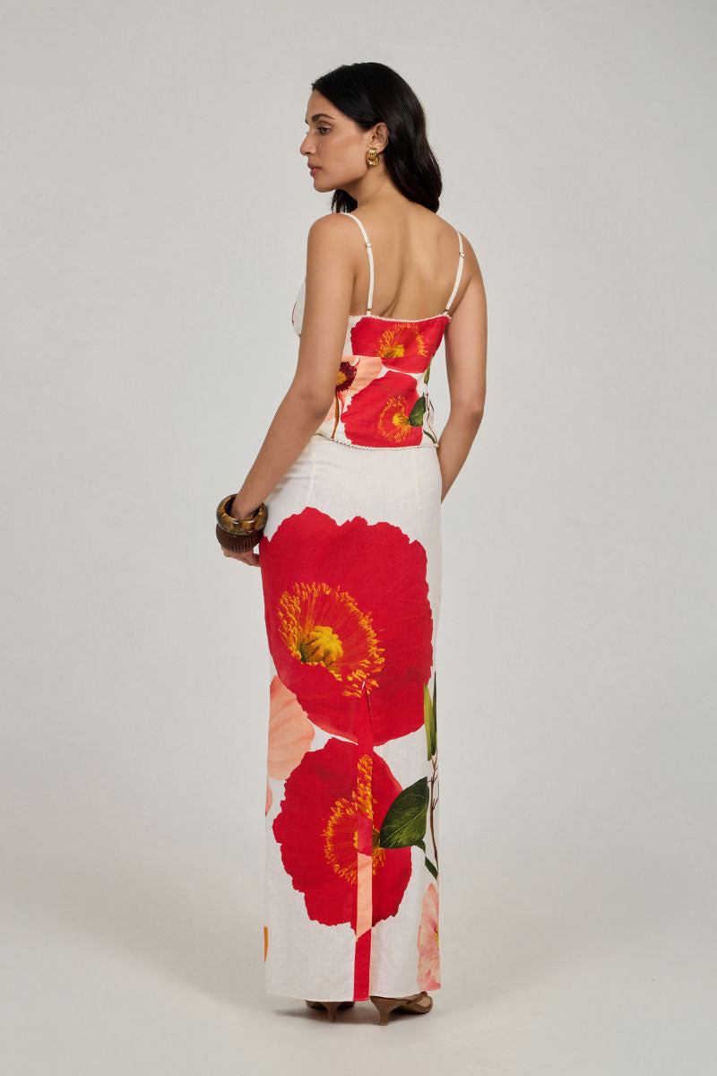 Summer Away Leia Top in Wild Bouquet featuring a colorful floral print and trendy sleeveless design.